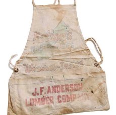 画像1: ビンテージ J.F.ANDERSON LUMBER キャンバス ワークエプロン 生成り (1)