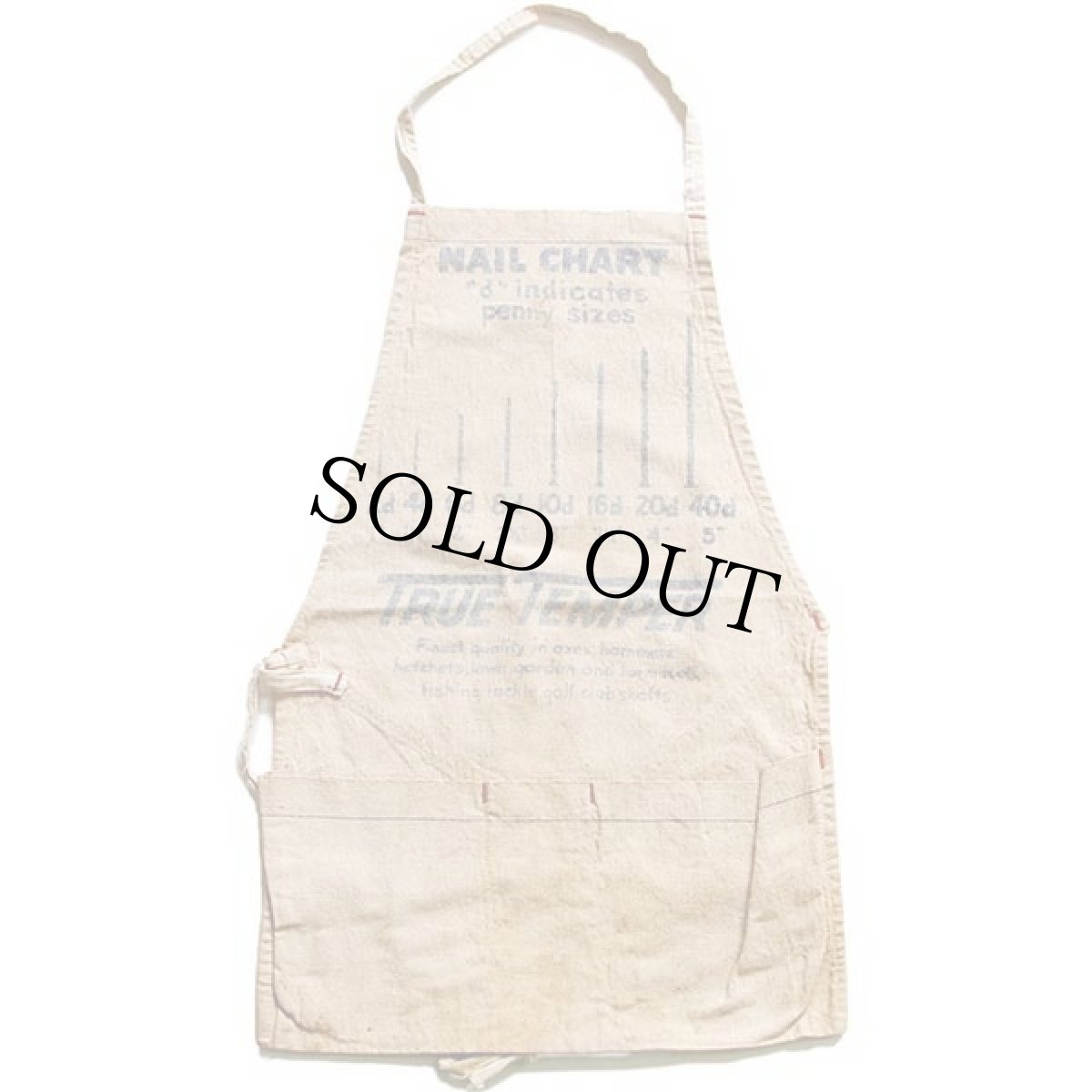 画像2: ビンテージ TRUE TEMPER キャンバス ワークエプロン 生成り (2)