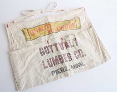 画像1: ビンテージ GOTTWALT LUMBER CO. キャンバス ワークエプロン 生成り★A 前掛け (1)