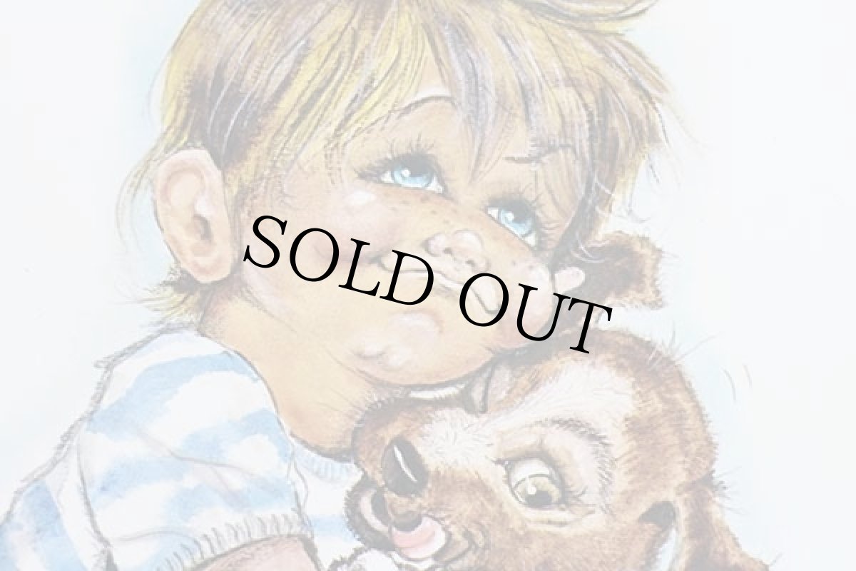 画像2: K.SMITH 少年 子犬 ペイント ウォールデコ (2)