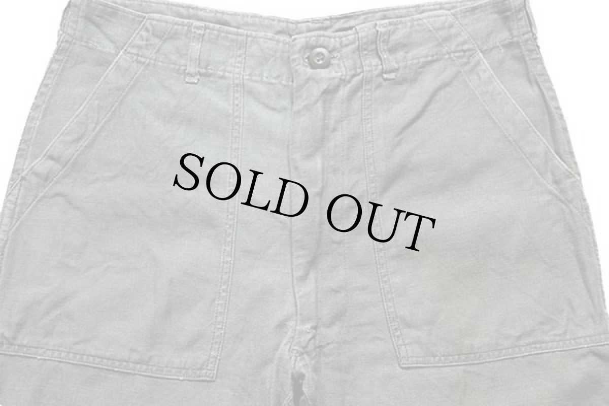 画像4: 70s 米軍 U.S.ARMY コットンサテン ユーティリティ ベイカーパンツ カスタム オリーブグリーン w34★A (4)