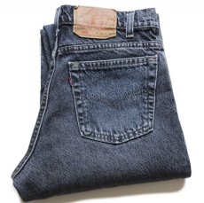 画像1: 90s USA製 Levi'sリーバイス 550 先染め ブラック デニムパンツ w30 L32★アシッド (1)