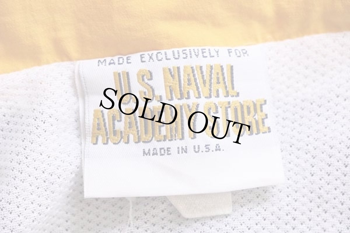 画像4: 00s USA製 U.S.NAVY 刺繍 マルチカラー 切り替え ナイロンジャケット 紺×黄×白 (4)