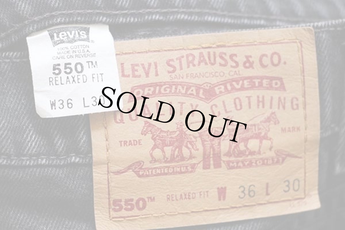 画像6: 90s USA製 Levi'sリーバイス 550 ブラック デニムパンツ w36 L30★32 (6)