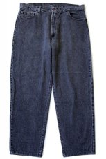 画像2: 80s USA製 Levi'sリーバイス 550 先染め ブラック デニムパンツ w38 (2)