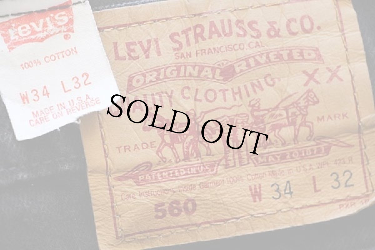 画像6: 90s USA製 Levi'sリーバイス 560 ブラック デニムパンツ w34★14 (6)