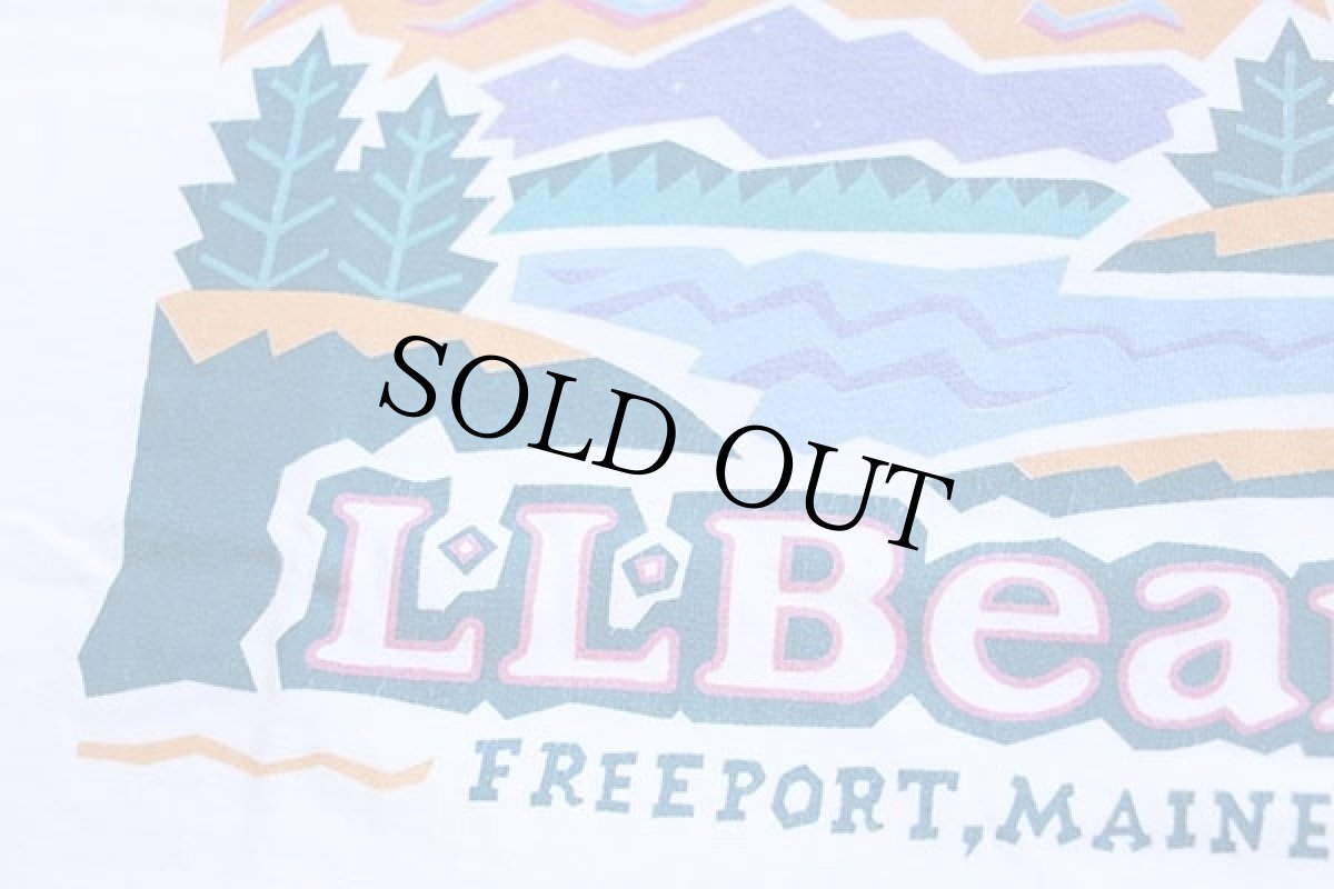 画像4: 90s USA製 L.L.Bean ロゴ アート コットンTシャツ 白 S (4)