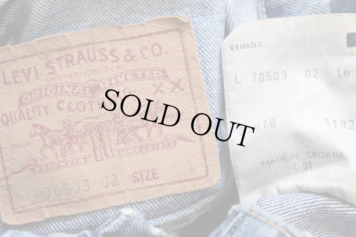 画像4: 90s Levi'sリーバイス 70503 デニムジャケット 4ポケット L★33 ユーロ (4)