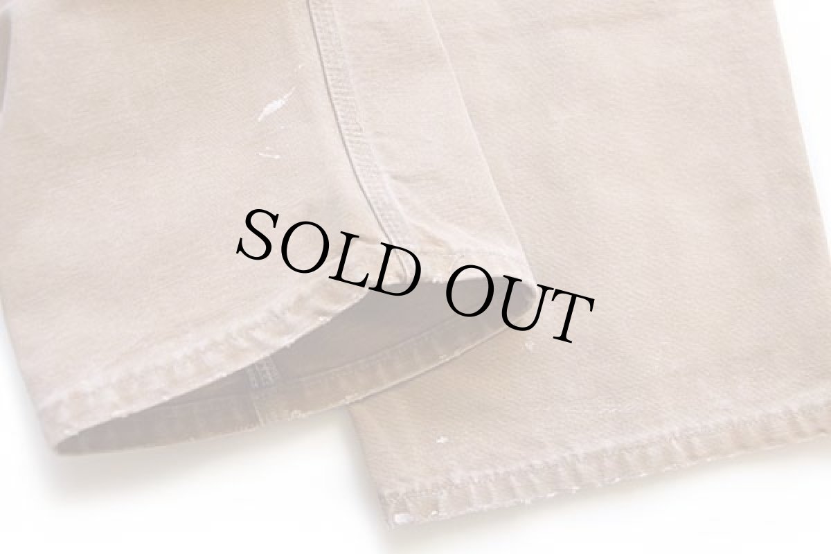 画像8: 90s USA製 carharttカーハート ダブルニー ダック地 ペインターパンツ 茶 w42 L28 (8)