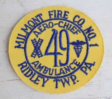 画像1: デッドストック★ビンテージ AERO-CHIEF AMBULANCE 49 MILMONT FIRE CO NO 1 RIDLEY TWP PA パッチ★ワッペン (1)
