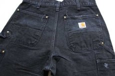 画像5: USA製 carharttカーハート ダブルニー ダック地 ペインターパンツ 黒 w32 L32 (5)
