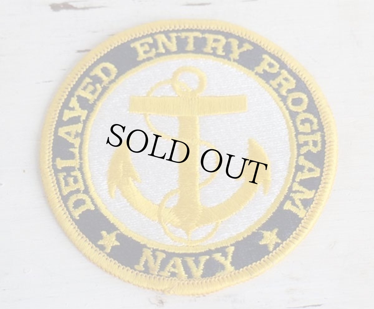 画像1: ビンテージ DELAYED ENTRY PROGRAM NAVY ミリタリー パッチ★ワッペン (1)