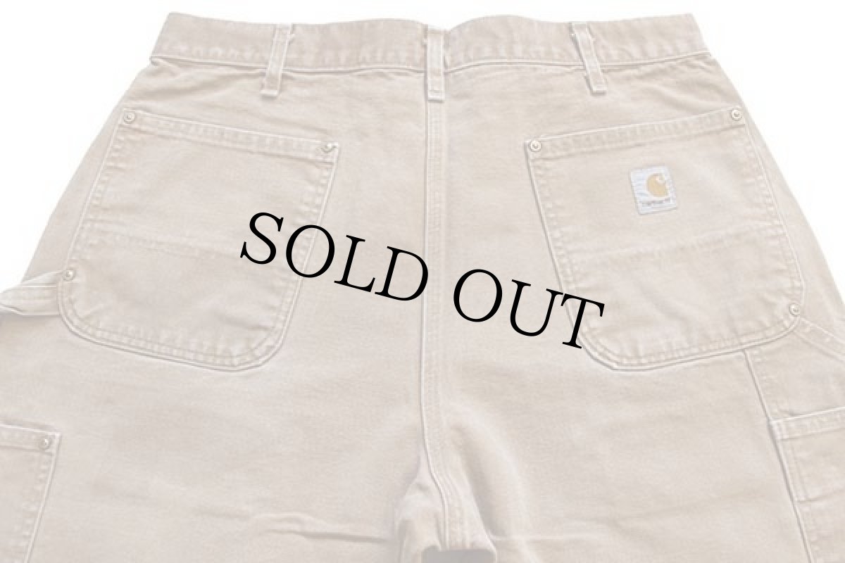 画像5: 00s USA製 carharttカーハート ダック地 ダブルニー ペインターパンツ 茶 w36 L30 (5)