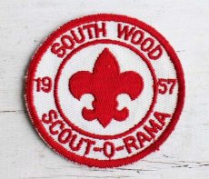 画像1: デッドストック★50s BSA ボーイスカウト SOUTH WOOD 1957 SCOUT-O-RAMA パッチ★ワッペン (1)