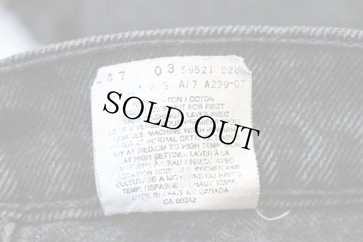 画像6: 90s カナダ製 Levi'sリーバイス 521 ブラック デニムパンツ w10 L S (6)