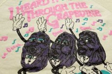 画像3: 80s USA製 California Raisinsカリフォルニアレーズン 発泡プリント スウェット 薄黄 (3)