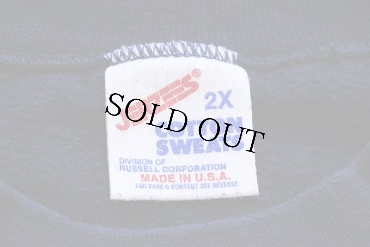 画像4: 90s USA製 QuikTrip ワンポイント 鹿の子 スウェット 紺 2X (4)