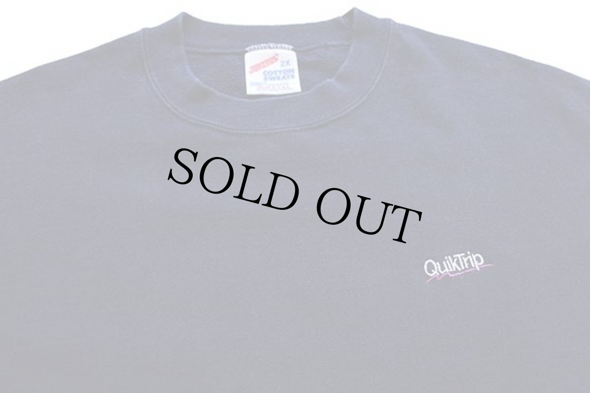 画像3: 90s USA製 QuikTrip ワンポイント 鹿の子 スウェット 紺 2X (3)