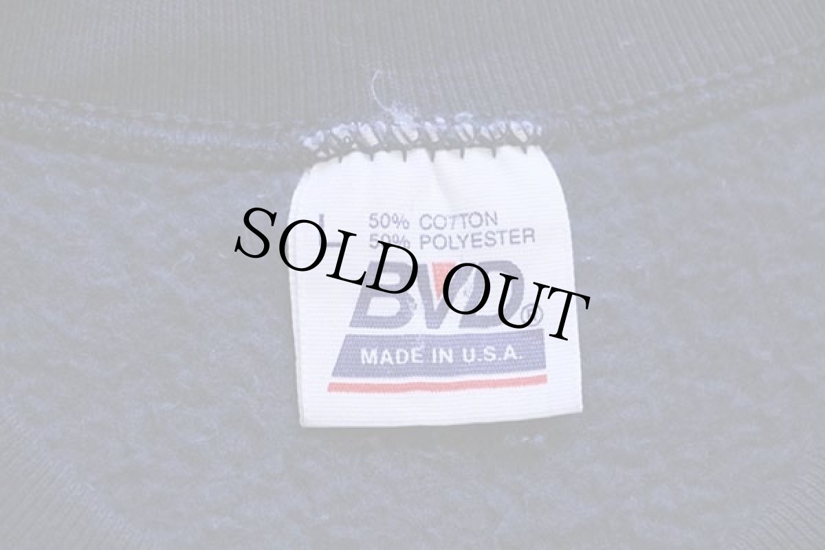 画像4: 90s USA製 BVD 無地 スウェット 紺 L★ブランク (4)