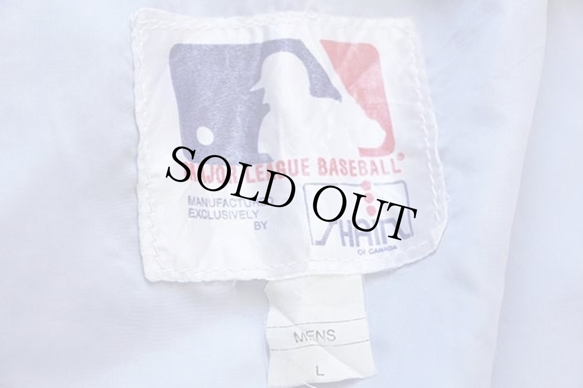 画像4: 90s カナダ製 SHAIN MLB Blue Jays パッチ付き ナイロンスタジャン 青 L (4)