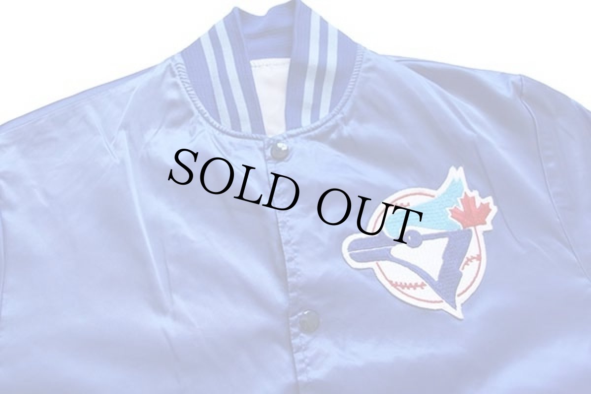 画像3: 90s カナダ製 SHAIN MLB Blue Jays パッチ付き ナイロンスタジャン 青 L (3)