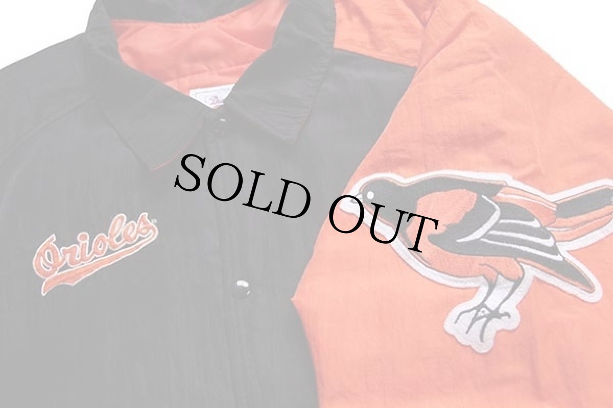 画像3: 90s USA製 STARTERスターター MLB Orioles パッチ付き ツートン 切り替え 中綿入り ナイロンスタジャン 黒×オレンジ XXL (3)