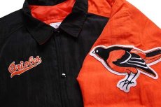 画像3: 90s USA製 STARTERスターター MLB Orioles パッチ付き ツートン 切り替え 中綿入り ナイロンスタジャン 黒×オレンジ XXL (3)