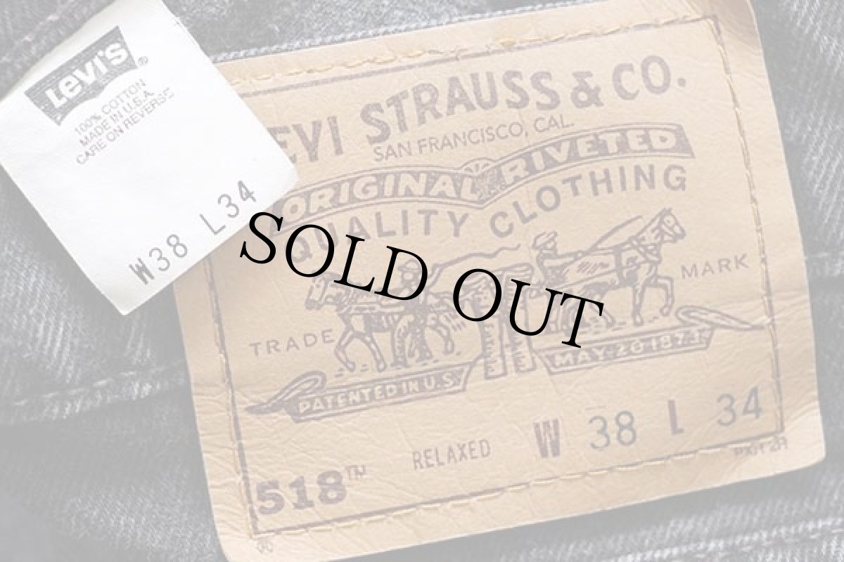 画像6: 90s USA製 Levi'sリーバイス 518 ブラック デニムパンツ w38 L34 (6)