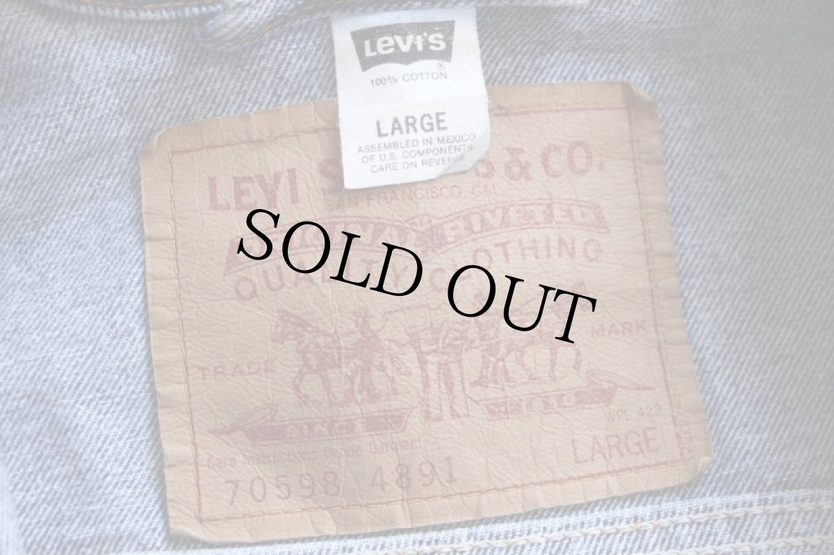 画像4: 90s メキシコ製 Levi'sリーバイス 70598 デカパッチ デニムジャケット 4ポケット L (4)