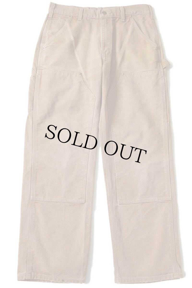 画像2: USA製 carharttカーハート ダック地 ダブルニー ペインターパンツ 茶 w32 L30 (2)