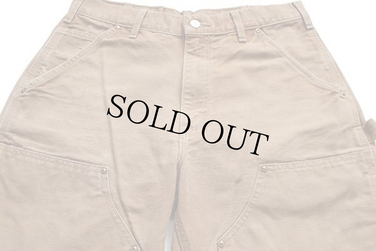 画像4: USA製 carharttカーハート ダック地 ダブルニー ペインターパンツ 茶 w32 L30 (4)