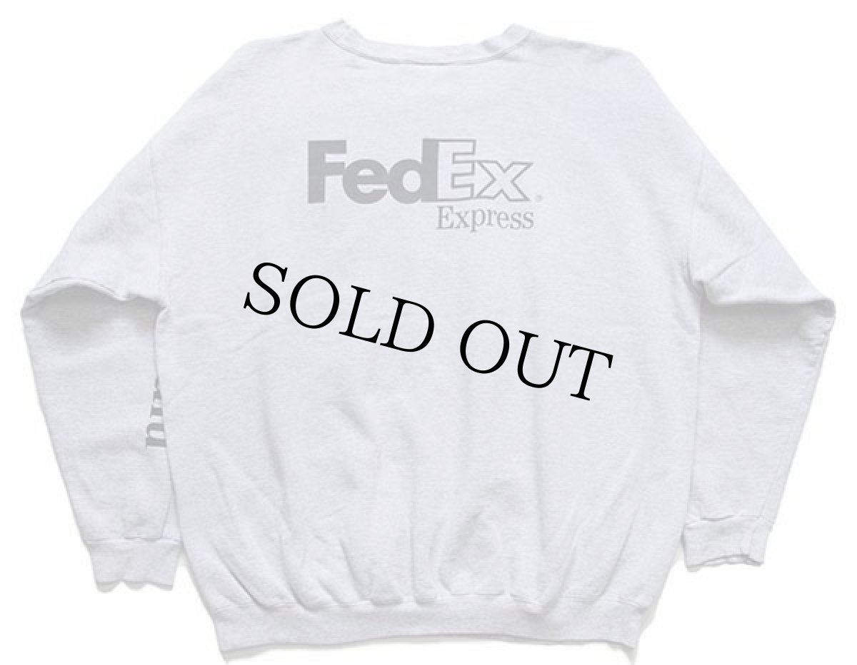 画像2: 90s メキシコ製 Hanes Bravo Zulu FedExフェデックス 刺繍 スウェット 杢グレー XL (2)