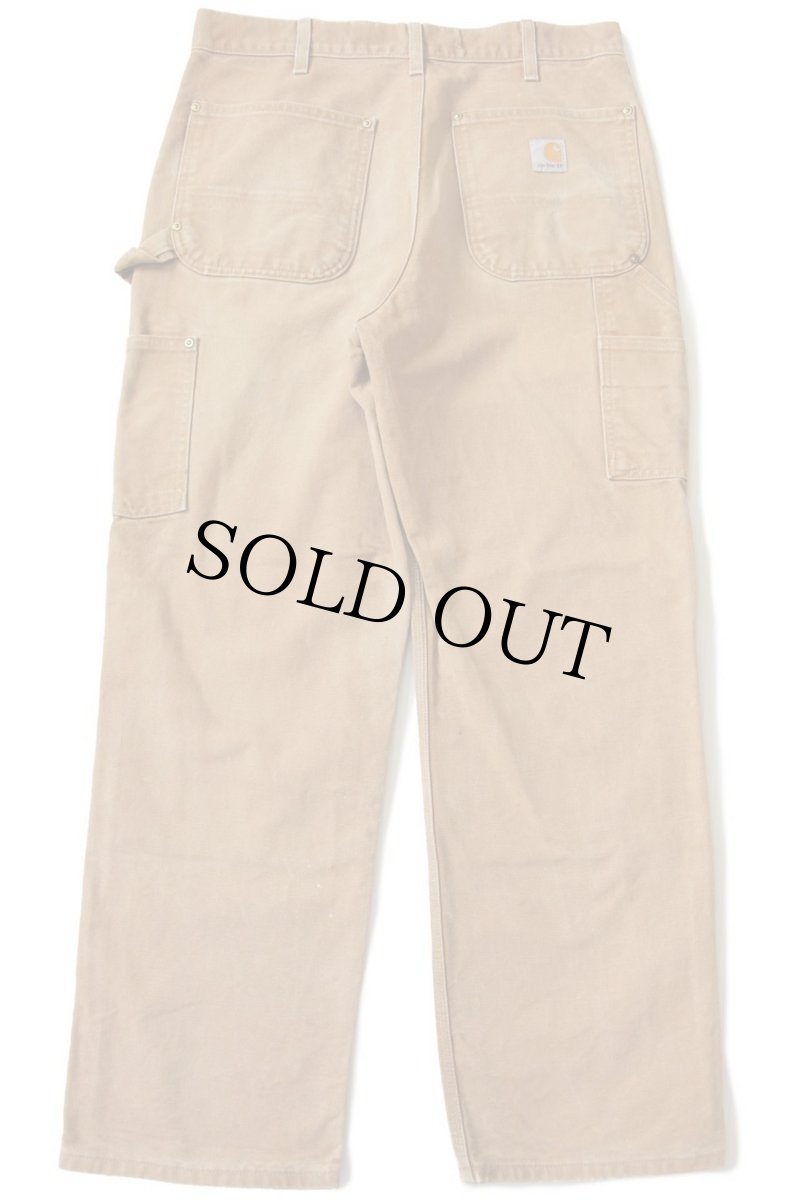 画像3: USA製 carharttカーハート ダック地 ダブルニー ペインターパンツ 茶 w32 L30 (3)