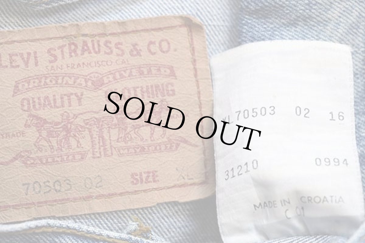 画像4: 90s Levi'sリーバイス 70503 デニムジャケット 4ポケット XL★37 ユーロ (4)