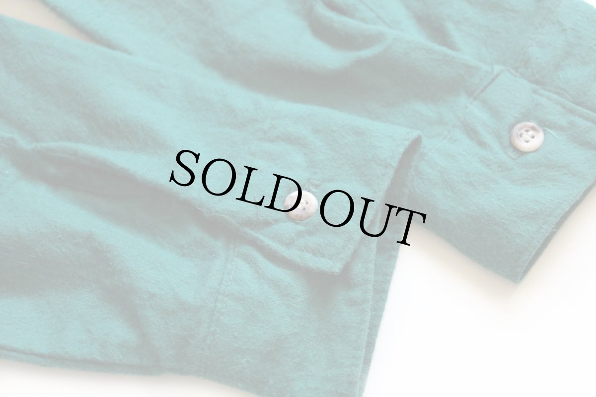 画像6: 80s USA製 FIVE BROTHERファイブブラザー パッチ付き コットン シャモアクロスシャツ 緑 L (6)