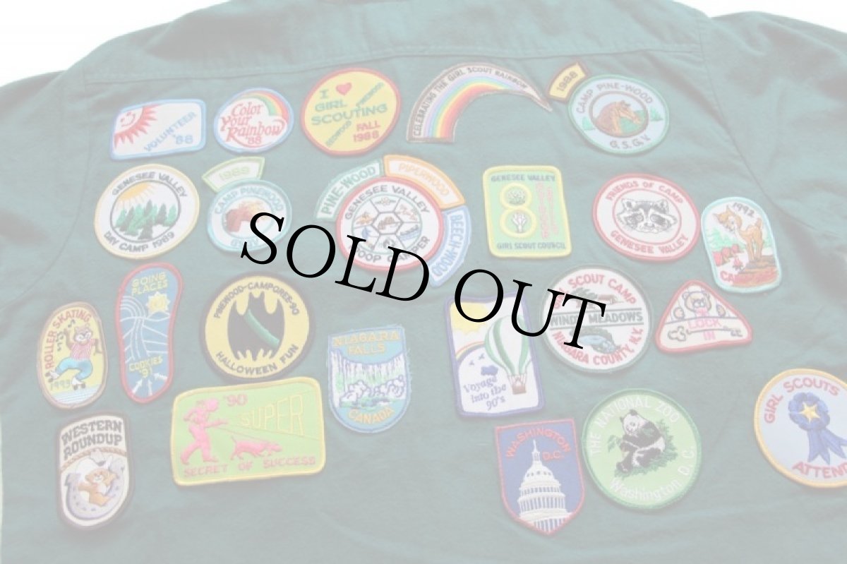 画像4: 80s USA製 FIVE BROTHERファイブブラザー パッチ付き コットン シャモアクロスシャツ 緑 L (4)