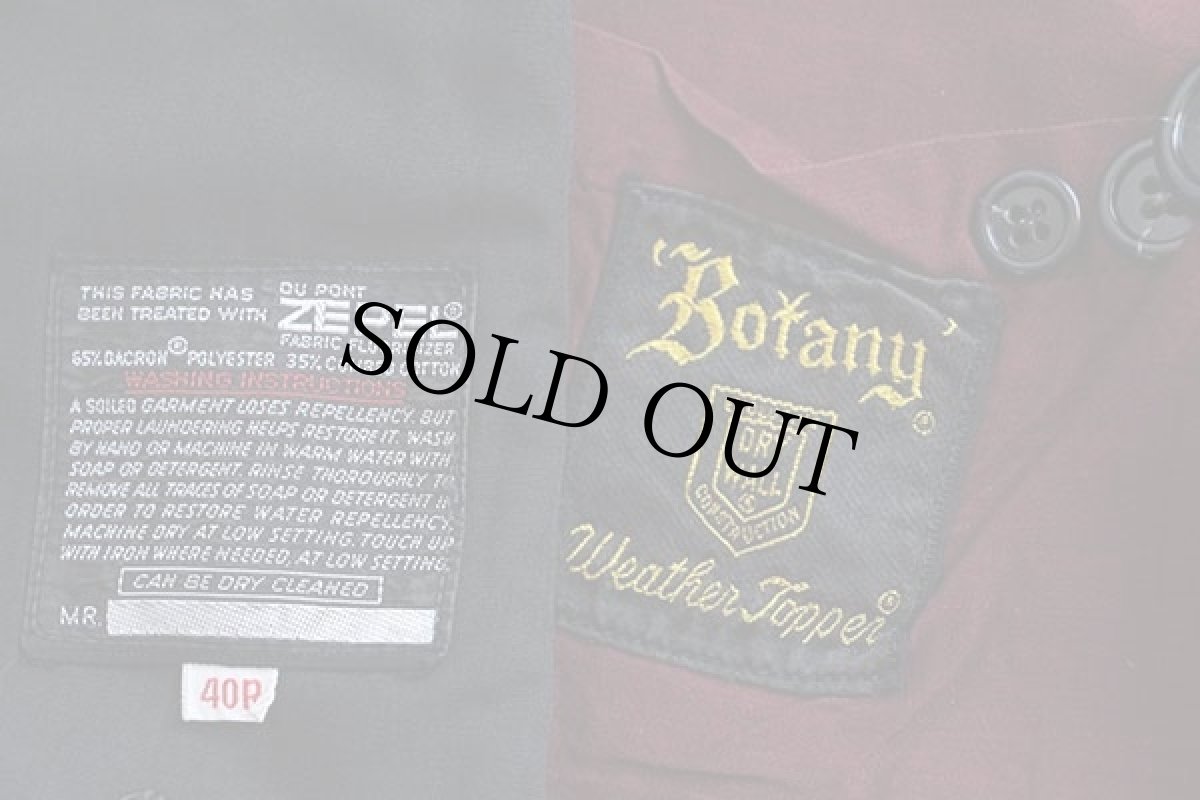 画像4: 60s Botany ステンカラーコート 黒 40R (4)