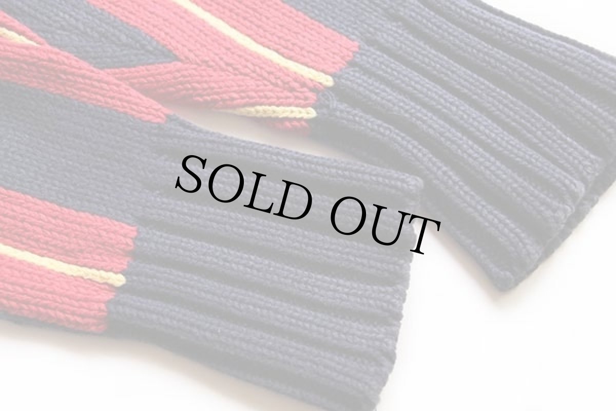 画像7: ポロ ラルフローレン パッチ付き マルチストライプ コットンニット カーディガン M (7)