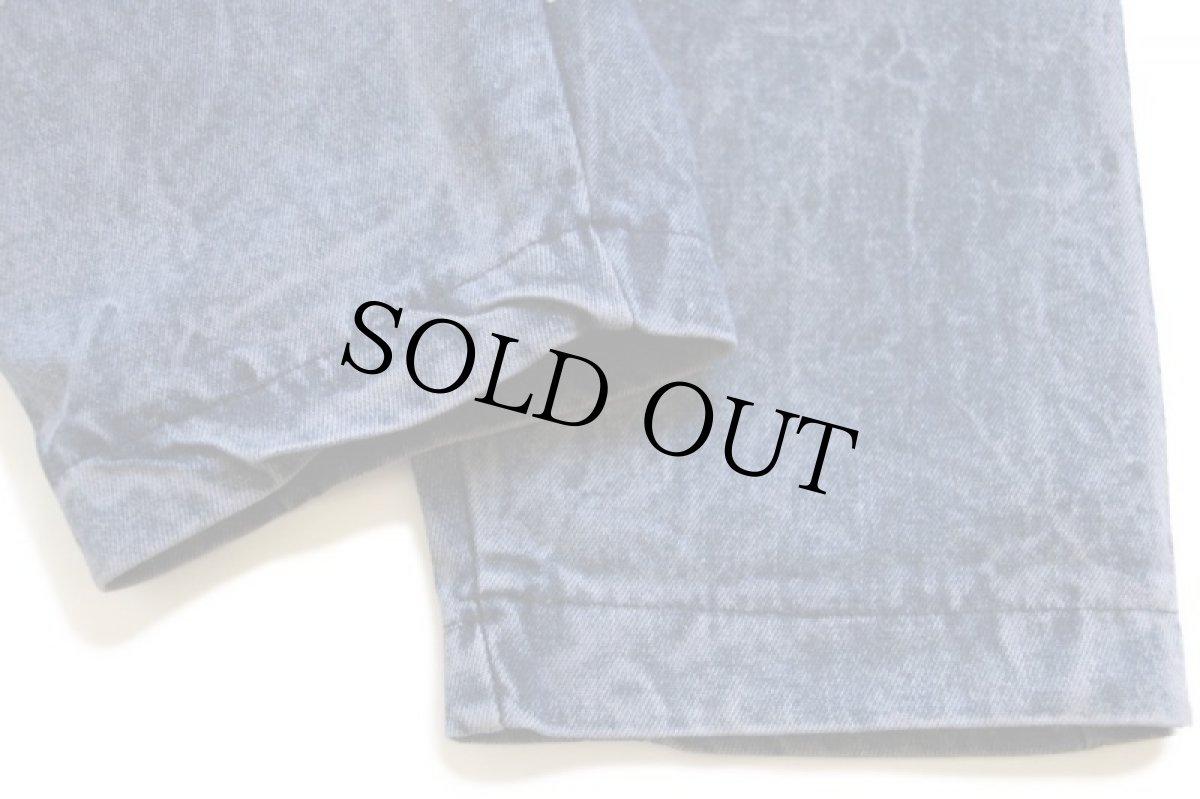 画像8: 90s USA製 bonjour ノーカラー ムラ染め デニム オールインワン 紺 M★つなぎ (8)