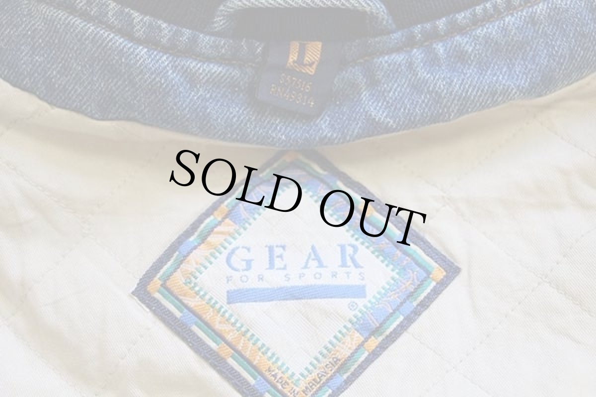 画像4: 90s GEAR FOR SPORTS CATALINA 刺繍 キルティングライナー コットン×デニム スタジャン L (4)