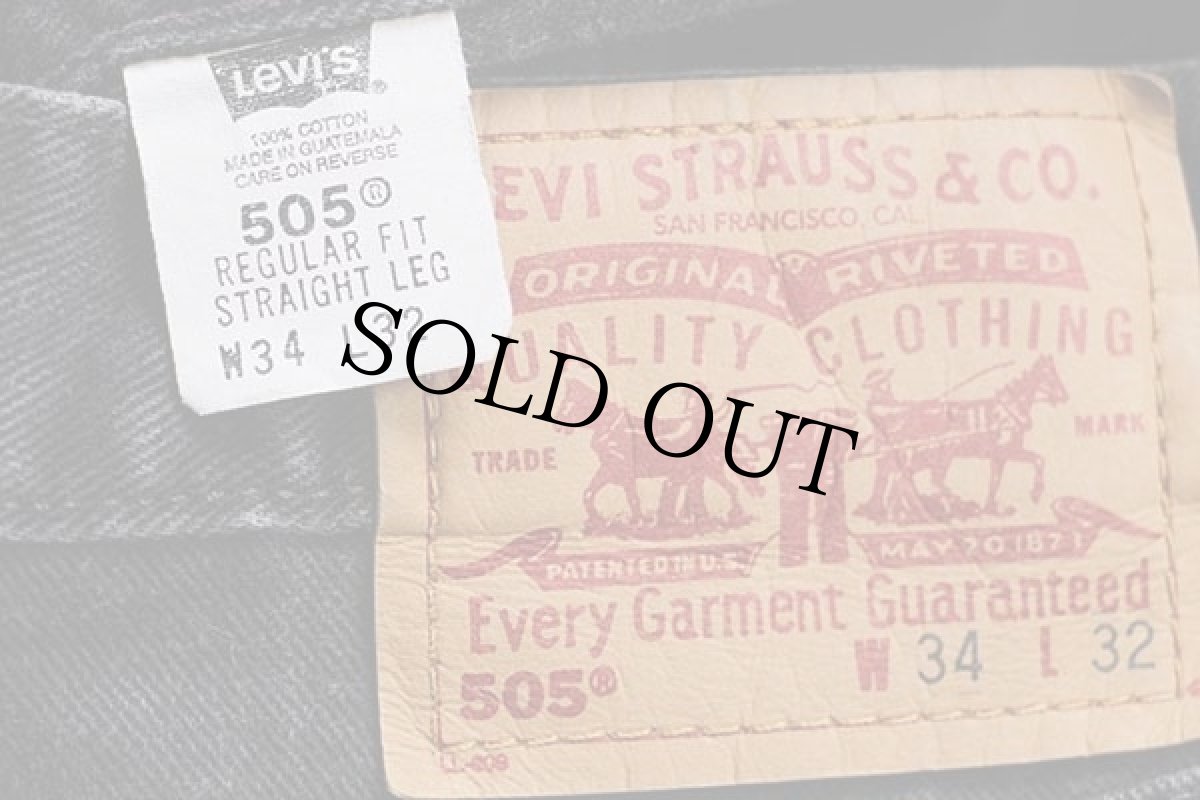 画像6: 00s Levi'sリーバイス 505 ブラック デニムパンツ w34 L32★20 (6)