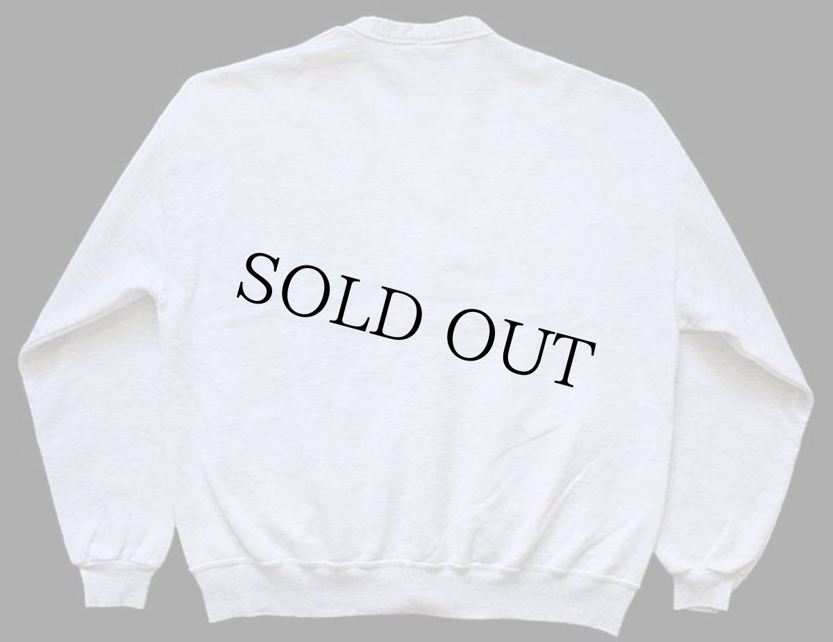 画像2: 90s AA アメリカンエアライン ワンポイント パチポケ スウェット カーディガン 杢ライトグレー (2)