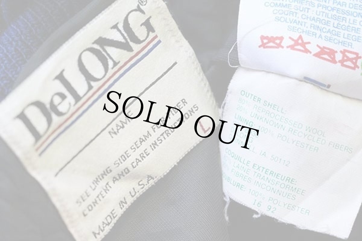 画像4: 90s USA製 DeLONGデロング メルトン ウール スタジャン 青紺 L (4)