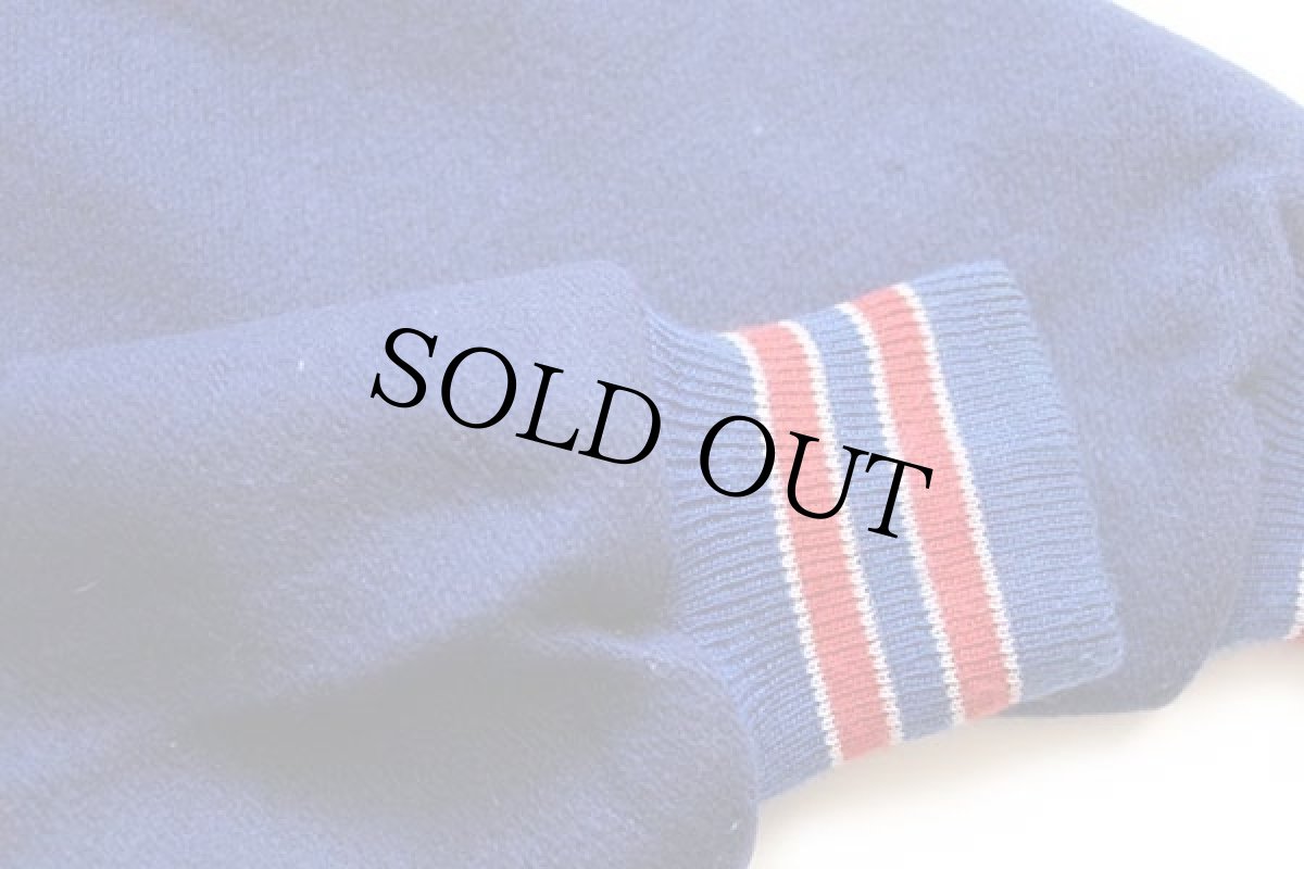 画像6: 90s USA製 DeLONGデロング メルトン ウール スタジャン 青紺 L (6)