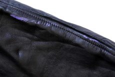 画像8: 70s USA製 DEERFOOT ウイングフット パッチ付き メルトン ウール 袖革スタジャン 紺×紺 40 (8)