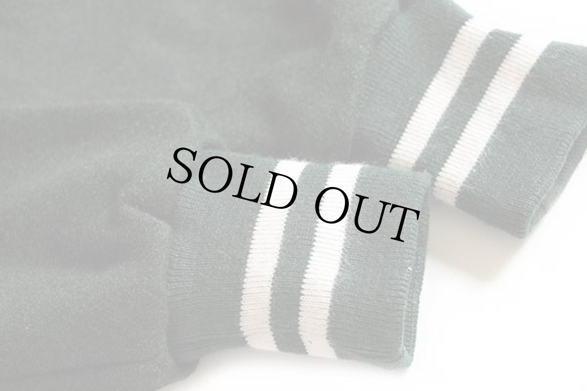 画像6: 90s USA製 Holloway パッチ付き セーラーカラー メルトン ウール スタジャン 深緑 L-XL (6)