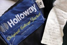 画像5: 90s USA製 Holloway パッチ付き セーラーカラー メルトン ウール スタジャン 深緑 L-XL (5)