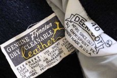 画像4: 70s USA製 DEERFOOT ウイングフット パッチ付き メルトン ウール 袖革スタジャン 紺×紺 40 (4)
