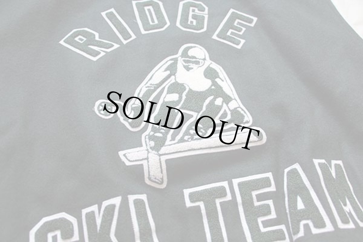 画像4: 90s USA製 RIDGE SKI TEAM パッチ付き キルティングライナー メルトン ウール 袖革スタジャン 深緑×白 XXXL★特大 (4)