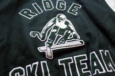 画像4: 90s USA製 RIDGE SKI TEAM パッチ付き キルティングライナー メルトン ウール 袖革スタジャン 深緑×白 XXXL★特大 (4)